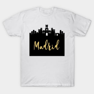 MADRID SPAIN DESIGNER SILHOUETTE SKYLINE ART T-Shirt